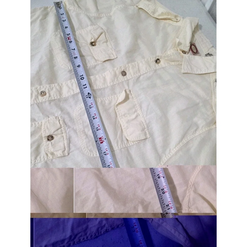 Vintage Banana Republic Safari Shirt Mens L Mill Valley Cotton Roll Tab Sleeve